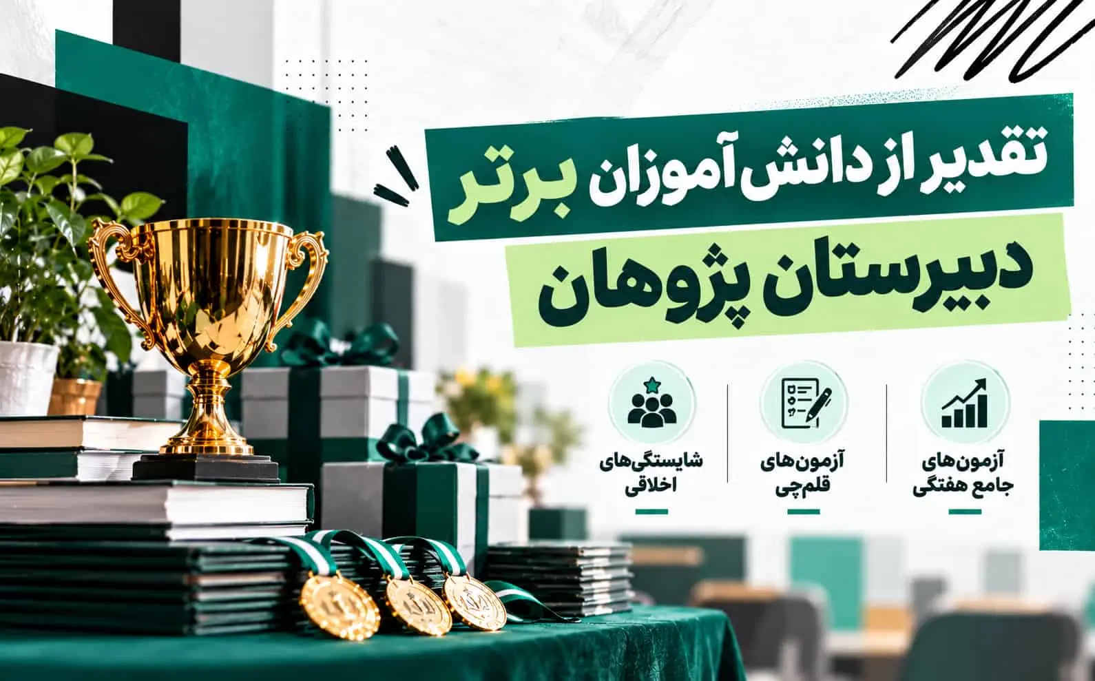 تقدیر از دانش‌آموزان برتر دبیرستان پژوهان
