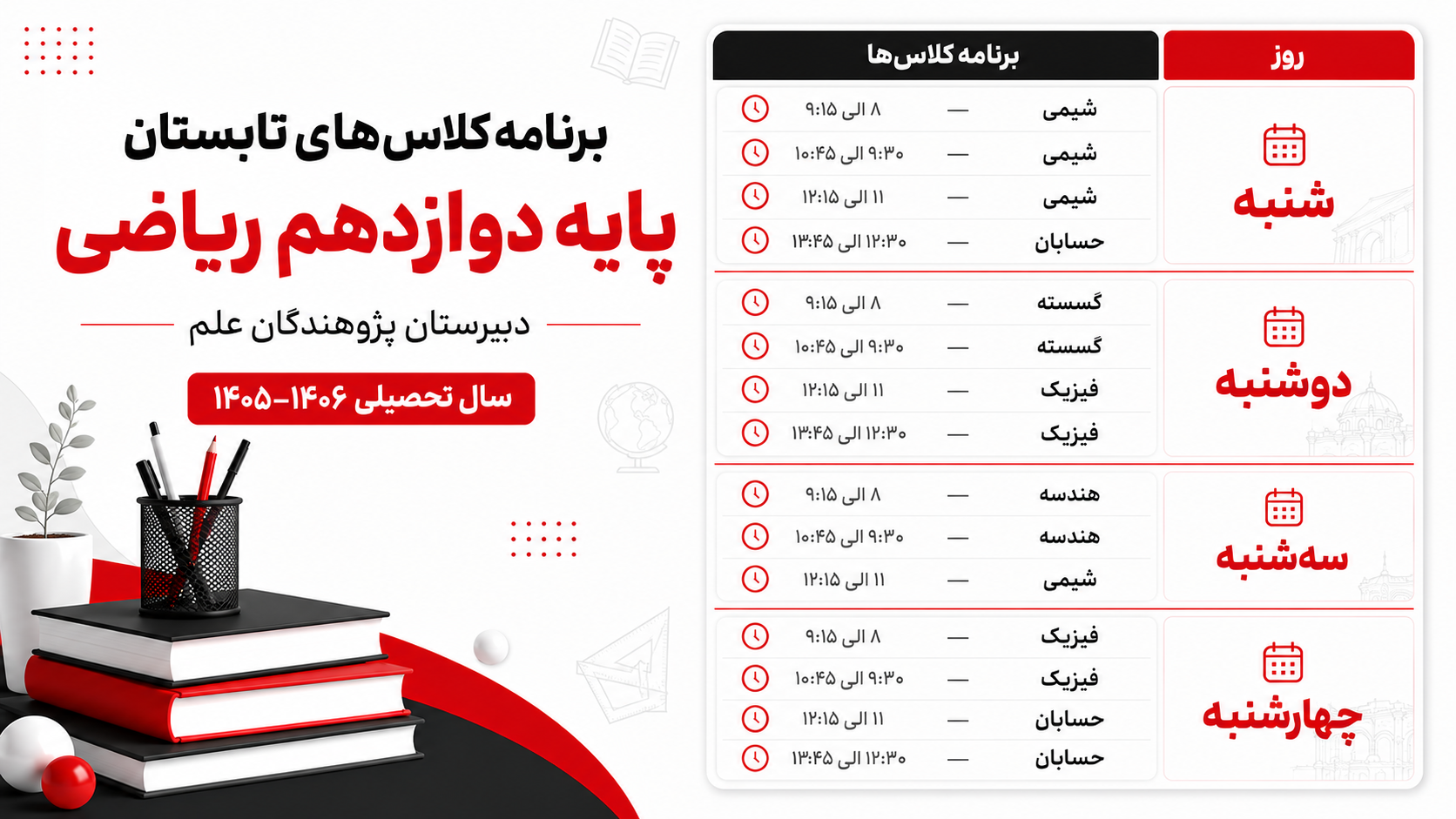 کلاس دوازدهم ریاضی کنکور پژوهندگان علم